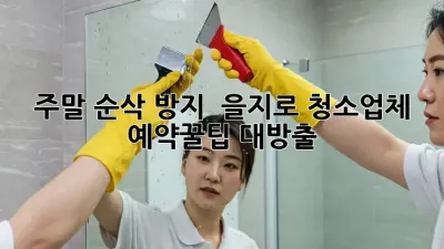 주말 순삭 방지! ✨ 을지로 청소업체 예약꿀팁 대방출 🏡