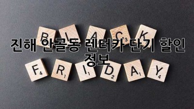 진해 안골동 렌터카 단기 할인 정보! 🚗💨